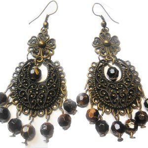 Chandelier Earrings Long Beaded New